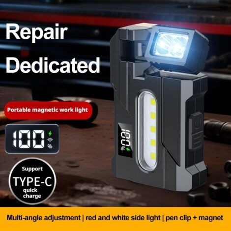 Mini Torcia Portachiavi 1200 Lumen – LED Impermeabile IPX5 – Power Bank 1000 MAh – 8 Modalità – Ricarica Type-C - 4
