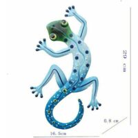 DUOOLN Decorazione Da Parete Con Geco Lucertola – Set 2 Pezzi In Metallino Multicolore, 30x14 Cm, Per Esterni E Interni, Giardino E Recinzione