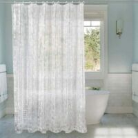 Tenda Da Doccia Trasparente 183x183 Cm: Leggera, Impermeabile Con 6 Magneti E Occhielli Antiruggine