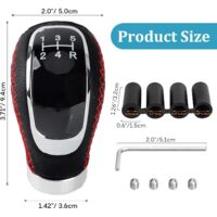 Qiilu Manopola Del Cambio Auto 5 Marce In ABS Nero Argento – Pomello Leva Cambio Universale Per Ford Focus Fiesta C-Max Kuga Galaxy - 3