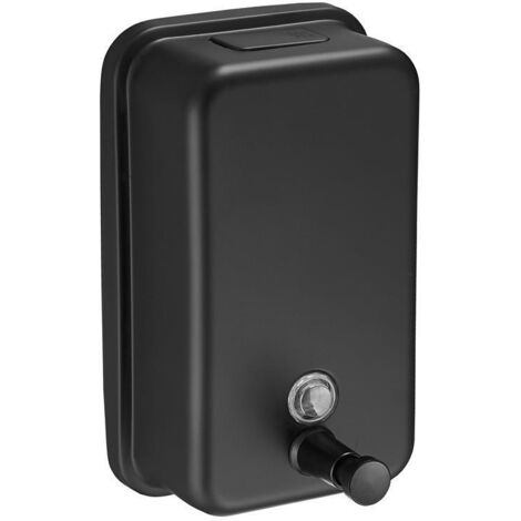 Dispensador de Jabón de Pared Negro 500 ML - Jabón Líquido, Champú, Líquido para Lavar Platos - Metal Cepillado Antioxidante - Dispensador de Jabón Incorporado de Acero Inoxidable - Baño, Cocina - SP5 (1/5)