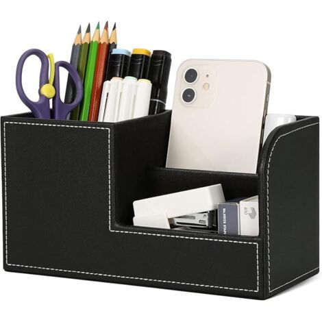 Escritorio para bolígrafos, organizador de lápices de oficina, accesorios de escritorio, suministros de oficina, decoración de organización (negro B)