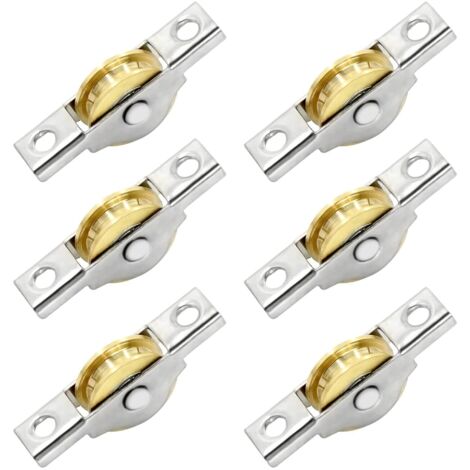 Poleas en U con rodamientos de bolas - Acero para cables verticales Polea silenciosa extraíble de acero inoxidable, rodamientos de grúa elevadora 304 de 22 mm, puerta enrollable adecuada para el hogar (1/5)