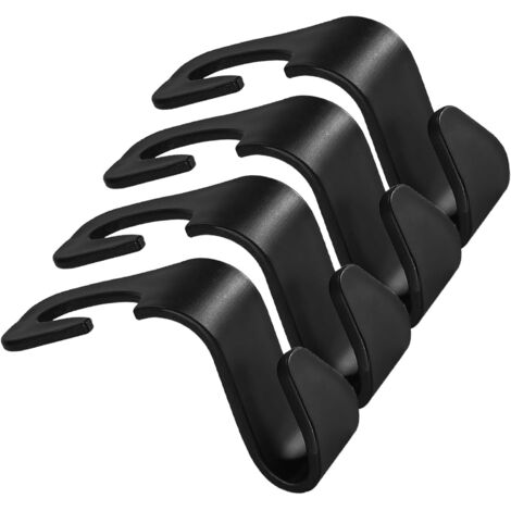 piezas de accesorios para el interior del coche, ganchos para reposacabezas del asiento trasero, para bolsos, ropa, paraguas, bolsas de la compra y botellas de agua (negro) (1/5)