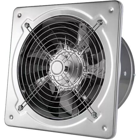 Potente extractor de pared de 150 mm y 525 m3/h con válvula antirretorno, material metálico y enchufe europeo para oficina, ático, garaje, cocina [Clase energética B]