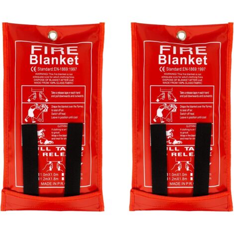 Paquete de 2 mantas ignífugas para el hogar y la cocina, 100 x 100 cm, mantas ignífugas de fibra de vidrio de emergencia para personas, protección ignífuga y aislamiento térmico