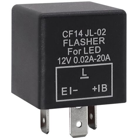 Relé intermitente de 3 pines CF14 12 V 0,02 A-20 A para motocicleta 0,1 W 150 W para vehículo, coche, motocicleta (1/5)