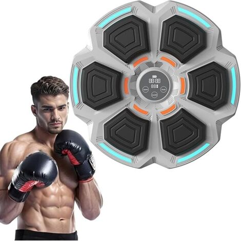 Máquina de boxeo con música inteligente para adultos y niños, máquina de entrenamiento electrónica LED montada en la pared, máquina de entrenamiento para el hogar/interior que mejora la reacción y la  (1/5)