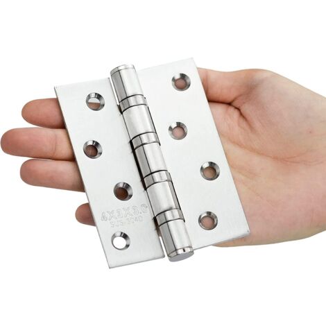 Pack De 50 Bisagras De Puerta Empotrables – 75 Mm X 25 Mm – Plateado Pulido – Para Armarios, Muebles O Cofres