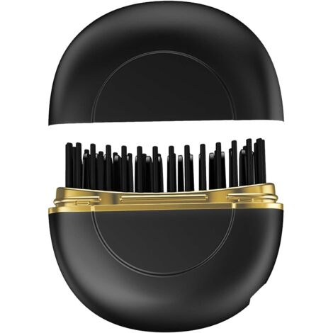 Cepillo alisador de pelo inalámbrico, plancha de pelo portátil de viaje de 10 segundos, cepillo alisador de barba, mini plancha de pelo recargable, cepillo térmico para cabello suave, fino, grueso y r