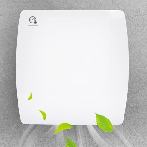 Extractor de aire de Ø100 mm, extractor de aire con sensor de humedad, temporizador silencioso, ventilador de pared blanco para cocina, baño y WC