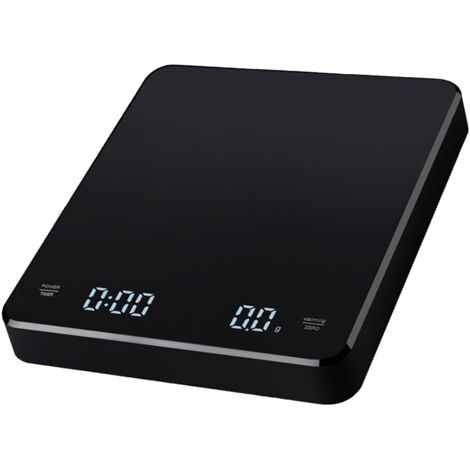 Báscula de Café con Temporizador 3kg/0.1g Pequeña Báscula de Café con Detector de Gravedad Báscula de Cocina Recargable de Alta Precisión Negro
