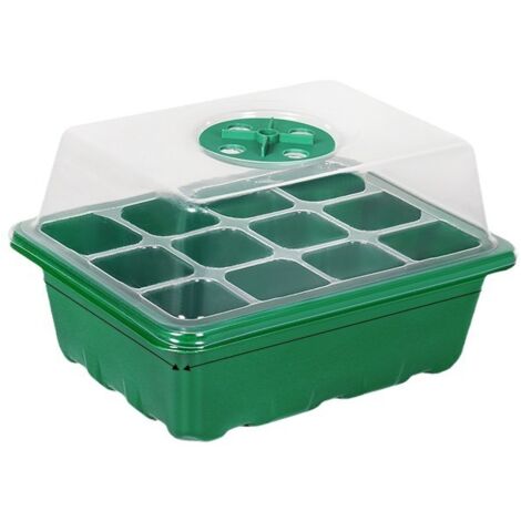 Mini invernadero para plantas, 3 piezas, bandeja para plántulas de interior de 12 celdas, bandejas de cultivo con tapa, bandeja para plántulas, caja de cultivo para vivero duradera para germinación de