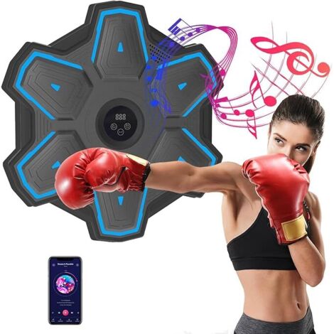 Máquina de boxeo, entrenador de boxeo inteligente de estilo grande con Bluetooth, máquina de boxeo electrónica montada en la pared con 8 modos de velocidad para niños/adultos (1/5)