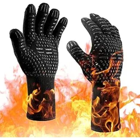 Guantes de horno Guantes resistentes al calor de 500 °C Guantes de parrilla resistentes a cortes de tamaño XL Guantes de silicona antideslizantes para parrilla Guantes de cocina seguros para hombres G