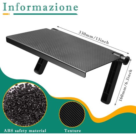 SPRHR Estante Ajustable para Pantalla de TV, Soporte Monitor Pared Estante Superior, Ángulo Ajustable, Resistente y Duradero, Adecuado para Computadora, Televisión