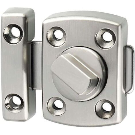 Cerradura para puerta de baño, inodoro, cerradura giratoria para puerta corrediza, pestillo para puerta de granero, armario de vinos, cerradura oscilante para ventana (plateada). (1/5)