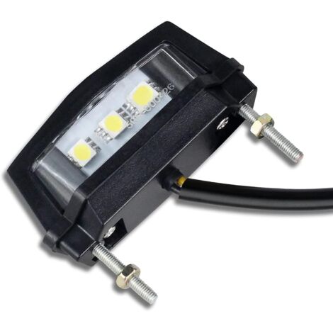 luz de matrícula de motocicleta, luz trasera LED universal de 12 V para motocicleta, luz blanca (1/5)