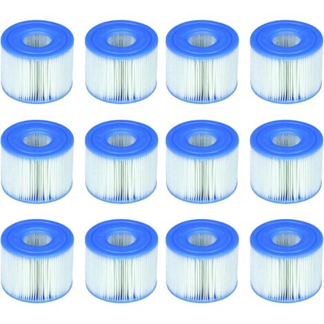 Paquete de 12 cartuchos para piscina Intex 29001E PureSpa tipo S1 fáciles de instalar  Filtro para spa
