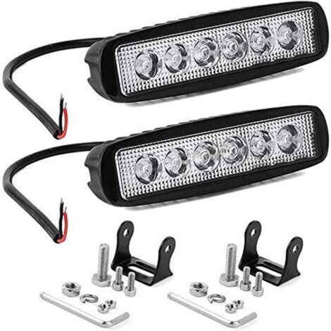 luces LED de trabajo de 15 cm, 6 pulgadas, 18 W, 12 V, 24 V, impermeables, IP67, barra de luces LED antiniebla para vehículos 4x4, camiones, tractores, SUV, barcos, quads (1/5)