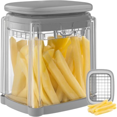 Cortador de Patatas, Corte Rápido Corta Patatas con Cuchillas de Acero Inoxidable de 10x10 mm, Cortador de Verduras Multifuncional para Patatas Fritas, Pepino, Zanahoria, Cebolla y Fruta (1/5)