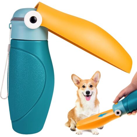 Botella de agua para perros - Botella de agua portátil de viaje de 480 ml - Diseño de rinoceronte - Para paseos diarios, caminatas, viajes y campamentos (1/5)