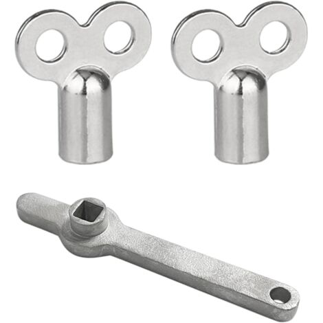 manija de radiador de acero inoxidable, 2 llaves de purga, llave cuadrada larga, purga de radiador, controles y accesorios, se adapta a la mayoría de radiadores y calentadores