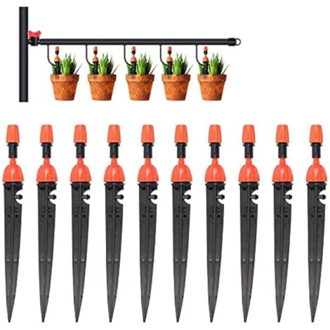 Sistema de riego por goteo automático con microaspersores, kit de riego ajustable para huertos, plantas y jardines (20,5 cm), 10 unidades (1/5)