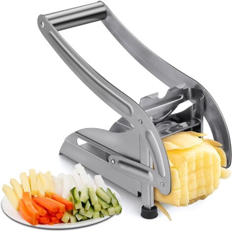 Cortador de Patatas Con Dos Cuchillas de Acero Inoxidable - Ideal Para Cortar Pepinos, Verduras y Frutas (1/5)