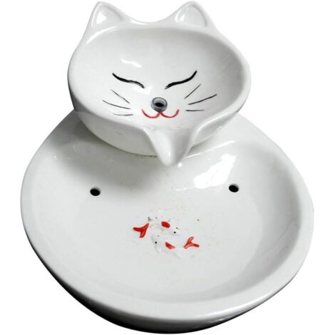 Cat Fountain, Dog Drinker, Cat Water Dispenser, Ceramic Pet, Drink Water Automatically, Feed Cycle Water Flow Cat Dog Fountain, Dispensed (1/4)