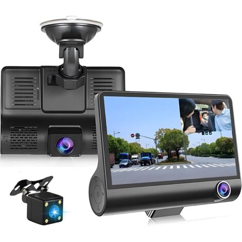 USB Dash Camera DVR 3 Cameras Lens 4'' Car Dash Camera Dual Lens with Rear 1080P Dashcam para Coche G-Sensor Dash CAM+32GB TF Card