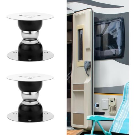 cierres magnéticos para autocaravana, tope de puerta para autocaravana con tiras y tornillos, accesorios para remolque, puerta de equipaje (negro)