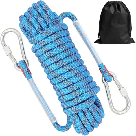 10m Cuerda de Escalada Roca Estática, 8mm Cuerda Escape en Caso de Incendio Cuerda Salvavidas Nailon Trenzada Alpinismo Poliéster Cuerda Seguridad Alta Resistencia Rescate Multiusos Exteriores
