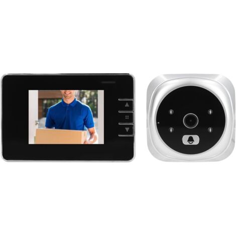 Cámara con Visor de Mirilla para Puerta, Timbre Visual Gran Angular de 120°, Intercomunicador de 2 Vías, Cámara con Timbre de Vídeo Inteligente, Visión Nocturna HD