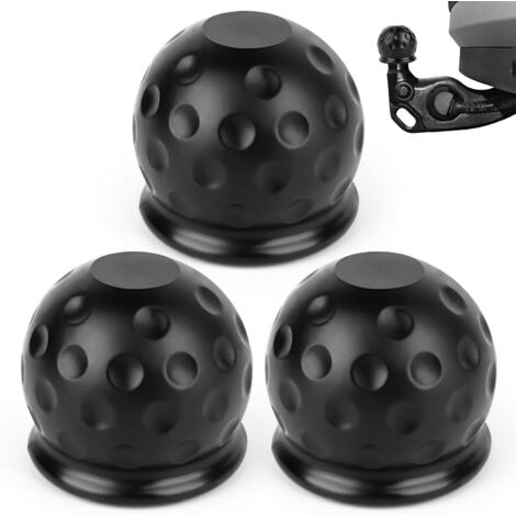 3 Pieces Trailer Ball Cover, Rubber Trailer Dome Cover, Ball Hitch Cap for Trucks Trucks Semi Trailers Cars Boat(Black) (1/5)