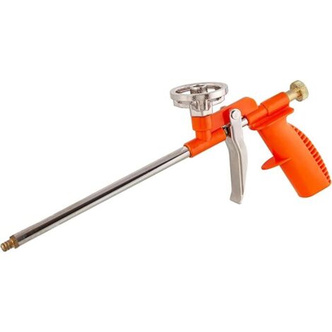 Pistola de espuma para construcción, pistola de espuma de PU, pistola de espuma para montaje de pistola de espuma, espuma de construcción (naranja compacta, 1) (1/5)