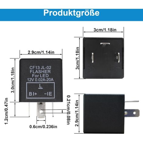 Relè lampeggiatore CF14 JL-02 Relè flash lampeggiante LED a 3 pin per indicatore di direzione