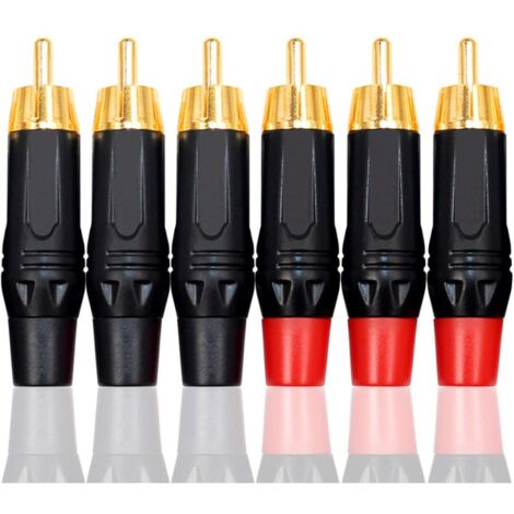 conectores RCA macho, conectores de soldadura de audio fono chapados en oro, conector de cable RCA (1/5)