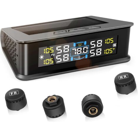 Monitor de presión de neumáticos para coche con alarma, sistema digital de monitorización de la presión de los neumáticos (TPMS), herramienta de monitorización de la presión de los neumáticos con ener (1/5)