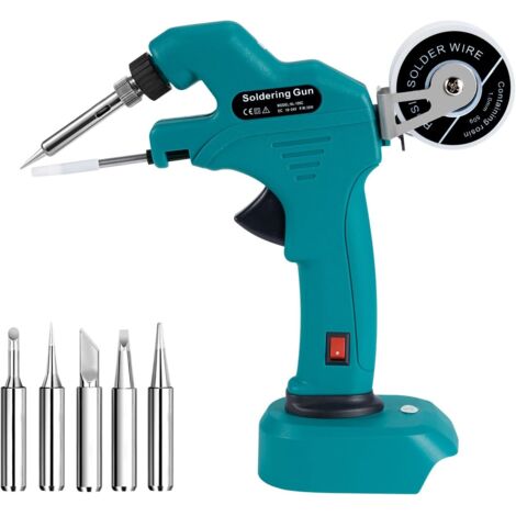Batería para soldador Makita 18 V, 30 W, pistola de soldadura con 5 puntas y alambre de soldadura, juego de soldador inalámbrico, para reparación de electrodomésticos, bricolaje eléctrico (sin