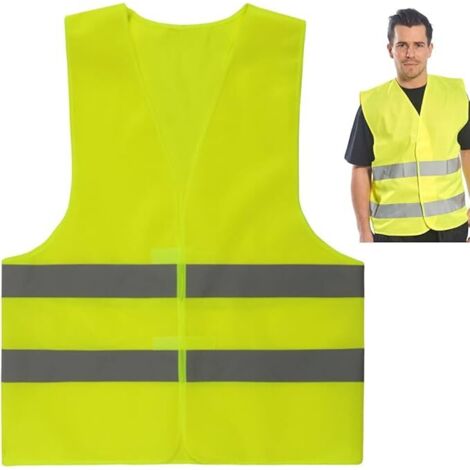 Chaleco reflectante de seguridad vial, traje de advertencia, abrigo de conducción, chaleco de higiene reflectante para coche (2 piezas) (1/3)