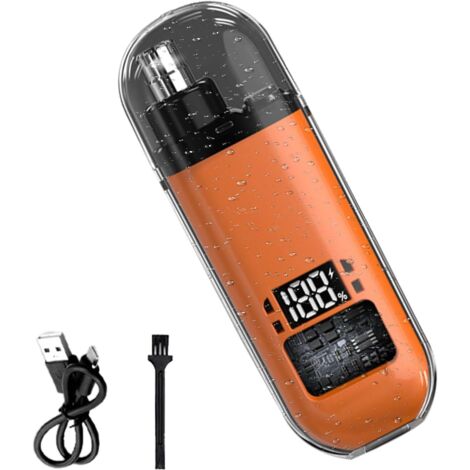 Recortador de vello de oído y nariz para hombres. Recargable con pantalla digital y kit de accesorios impermeable. (1/5)