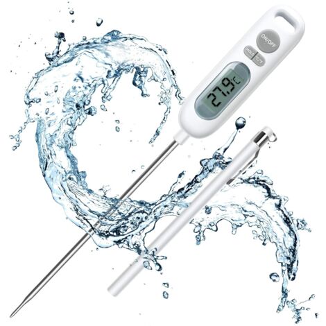 Instantánea de 3s Termometro Digital Cocina para Carne, BBQ, Comida, Horno, Liquidos, Aceite, Agua, Acero Inoxidable, Blanco (1/5)
