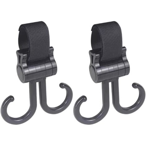 Ganchos para Cochecito, 2 Piezas Ganchos para Cochecito para Bolsos Cambiadores, Bolsos de Mano, Bolsos Colgantes, Mochilas, Monederos, Accesorios Cochecito, Ajuste Universal (1/5)