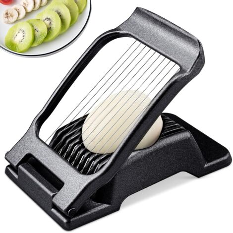 Herramienta para cortar huevos, cortador de huevos para huevos duros, cortador de aluminio resistente para huevos, champiñones, fresas, frutas blandas, alambres de acero inoxidable, apto para lavavaji (1/5)