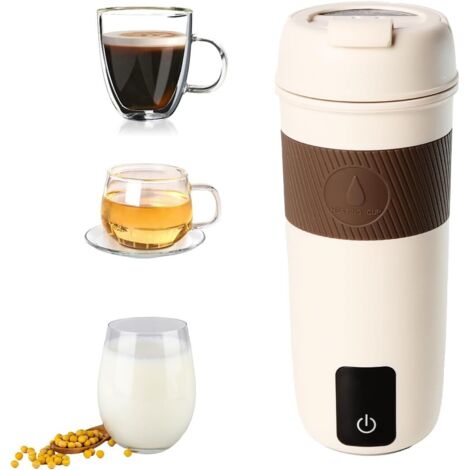 Hervidor eléctrico de viaje de 4 temperaturas, doble revestimiento de acero inoxidable 304, pequeño, portátil, de calentamiento rápido, 350 ml (1/5)