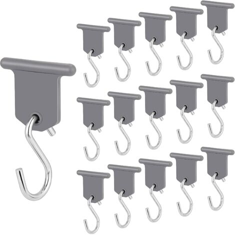 16 pares de ganchos para toldos, accesorios para toldos de autocaravana, gancho en forma de S, fácil de instalar, para autocaravanas, caravanas, suministros para interiores y exteriores, tienda de cam