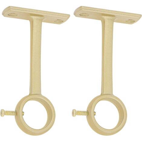 Soportes para barra de cortina, 2 piezas de soporte de aluminio para barra de cortina de techo de 20 mm a 25 mm, accesorio para barra de cortina de techo (dorado)