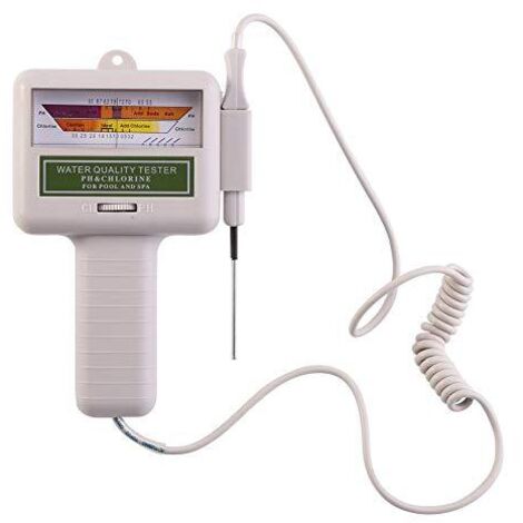 Probador digital de agua, sonda de prueba de cloro y pH, probador digital de pH, analizador portátil de calidad del agua de spa y piscina (1/5)