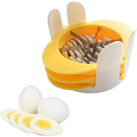 Cortador de huevos de acero inoxidable 3 en 1, divisor de huevos para huevos duros, cortador de huevos, cortador de huevos, herramienta para cortar huevos, fresas, champiñones, ensaladas, frutos rojos (1/5)